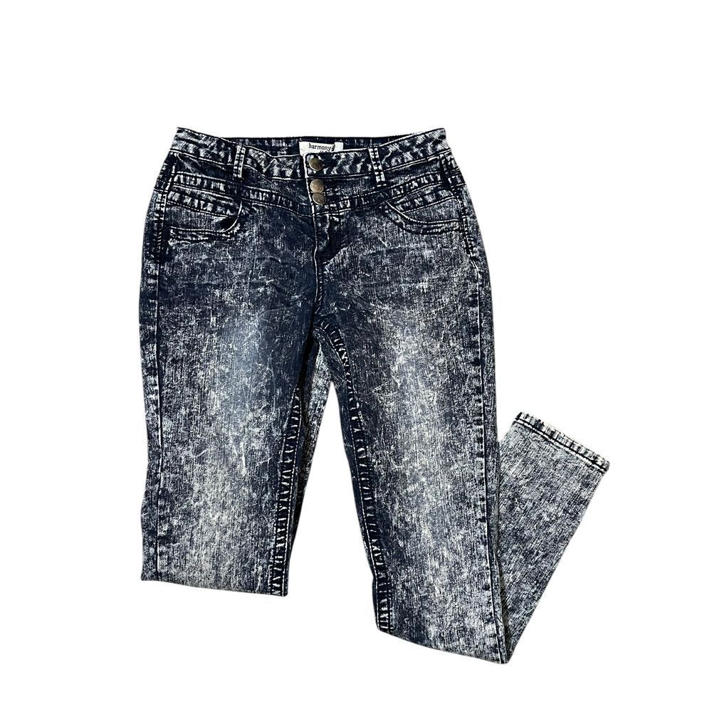 Harmony + Havoc Acid Stone Wash Skinny Jeans Stretch Denim Juniors Size 9